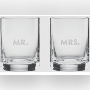 Elegant Kate Spade Glass Tumbler Set - Mr. and Mrs.